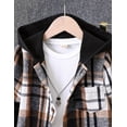 thumbnail image 4 of Fdqin Boys Outfit Sets 2Pcs Flannel Plaid Shirt and Pants Set Hoodie Sweatsuit for Fall Winter Spring Kids Clothes Black 3-4T, 4 of 10