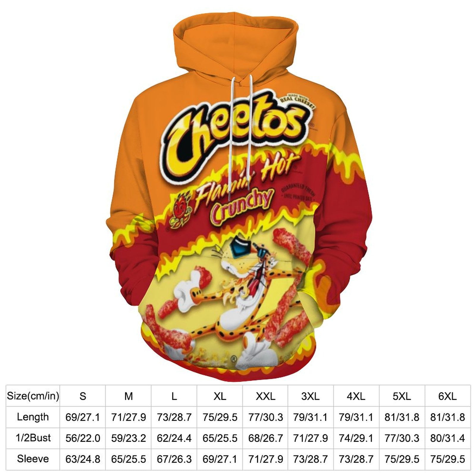 Men s Cheetos Hoodie 3D Print Pullover Hoodies with Pocket Unisex Casual Novelty Sweatshirt S 6XL Walmart