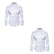 thumbnail image 2 of Qarigey Camisa Slim Fit Satin Smooth para hombre: cuello vuelto y mangas largas para un estilo versátil en el hogar o camisas informales blanco METRO 2Conjunto, 2 of 6