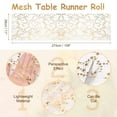 thumbnail image 2 of Camino de Mesa Dorado 11" x 9 Pies Decoración de Malla Metálica con Lentejuelas Foil Brillante para Bodas, Fiestas de Cumpleaños, Navidad, 2 of 6
