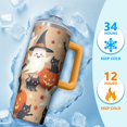 thumbnail image 4 of 30 Oz Halloween Tumbler with Handle and Straw, Skeleton Witch Ghost Cat Travel Cup, Halloween Party Gifts for Women Adults Teenagers, 4 of 5