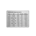 thumbnail image 1 of Shengyu Tableau de Conversion de Mesure Cuisine Cuisson 430 Acier Inoxydable 11*8.5cm, 1 of 7