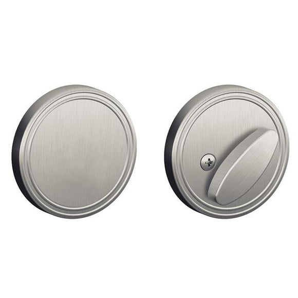 Schlage JD81 630 One-Sided with Exterior Plate Deadbolt - Satin Stainless Steel