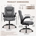 thumbnail image 2 of COOLHUT Leather Office Chair, Big and Tall Office Chair 400LBS Wide Seat Ergonomic Computer Desk Chair High Back Executive Leather Chair Adjustable Task Chair Lumbar Back, Dark Gray, 2 of 9