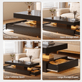 thumbnail image 3 of Sonegra 47" High-Glossy LED Coffee Table, Storage Coffee Table with 2 Sliding Drawers for Living Room, Modern Stylish Double-Layer Center Tables with LED Lights, Black, 3 of 7