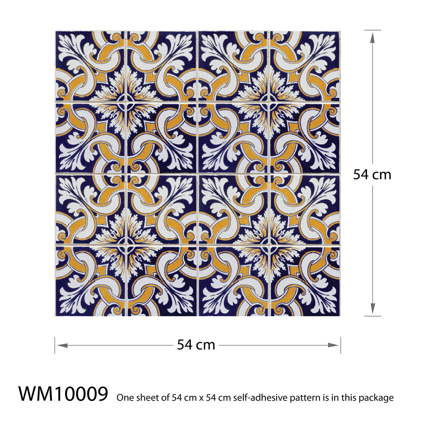 Flexiplus Mediterranean Tile Pattern Window Film Sticker 1 sheet of 54x54cm 