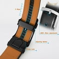 thumbnail image 6 of JASGOOD Men's Leather Belt Automatic Ratchet Buckle Slide Belt for Dress Casual Trim to Fit, 6 of 11