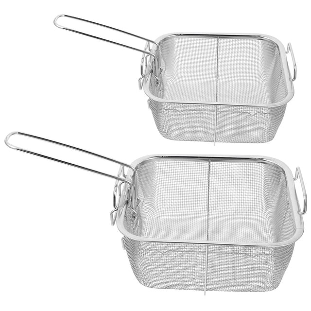 2Pcs Reusable Frying Basket Food Shop Utensils Fried Food Holder Fried Chicken Basket