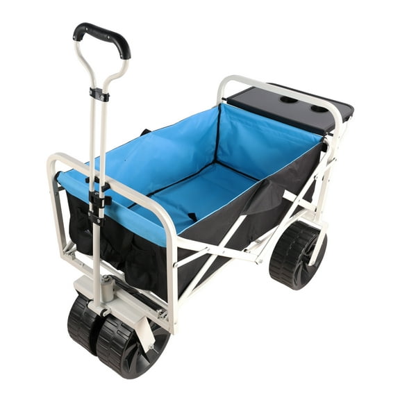 Folding Wagon Garden Shopping Beach Cart (white)