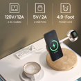 thumbnail image 3 of Smart Nightstand with LED Light, 2 Soft-Clean Drawers, Nightstand with Wireless Charging and USB Ports, White, 3 of 5