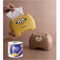 thumbnail image 2 of Cute Cartoon Paper Towel Box Multifunctional Toilet Tissue Box Plastic Thick Bathroom Creative Hand Towel Storage Box (Brown), 2 of 5