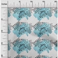 thumbnail image 1 of oneOone Cotton Poplin Teal Blue Fabric Text|Leopard Skin & Texture Watercolor Dress Material Fabric Print Fabric By The Yard 42 Inch Wide, 1 of 4