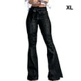thumbnail image 4 of Qarigey Pantalones vaqueros de pierna ancha para mujer, pantalones largos de cintura alta, pantalones vaqueros elásticos con correa para Type2 NO2, 4 of 6