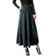 thumbnail image 1 of Faldas a cuadros Prolriy para mujer, cintura alta elástica, maxifalda a cuadros de invierno, cálida, acampanada, larga, hasta el tobillo, faldas para mujer, azul XL, 1 of 7