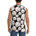 thumbnail image 4 of Uemuo Cute Baseball Pattern Men's Sleeveless T-Shirt,Muscle Athletic Tank Top, Moisture-wicking Quick-dry Breathable Classic Tee Top for Gym Run Outdoor Sports-X-Large, 4 of 8