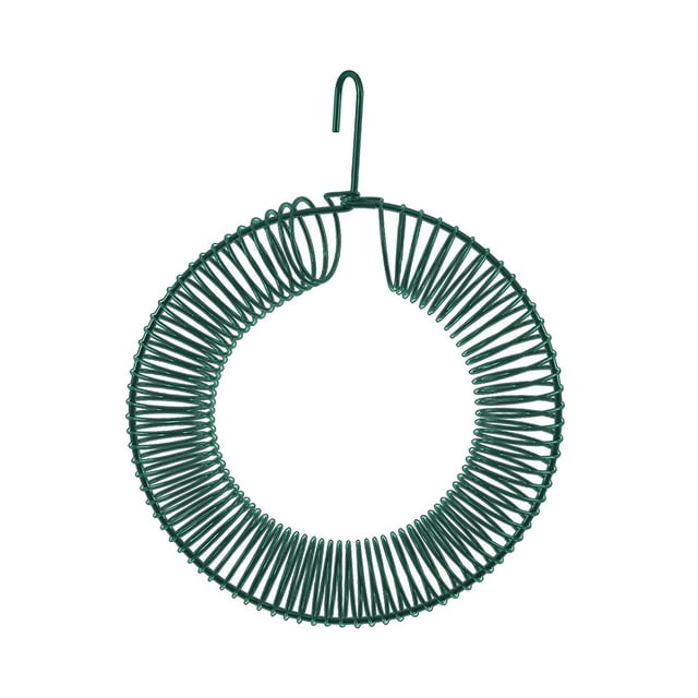Comedero para pájaros con forma de corona de cacahuete colgante, redondo, resistente, impermeable, fácil de atraer pájaros. Verde