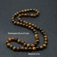 thumbnail image 4 of 8MM Natural Tiger Eye Lava Stone Beaded Choker Necklace Genuine Gemstone Anxiety Stretch Necklace For Men, 4 of 6