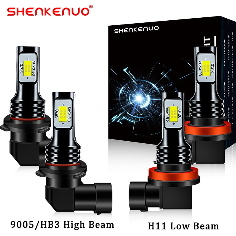 H11 9005 LED Headlight Bulbs Kits for Dodge Ram 1500 2500 3500 High Low