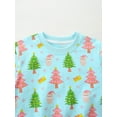 thumbnail image 5 of HILEELANG little Girls(2-7Y) Christmas Blue Sweatshirt - Kids Cute XmasTree Pullover Holiday Long Sleeve Tops 6T, 5 of 7