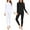 Black and White, variant on 2 Pack Thermal Underwear for Women Fleece Lined Base Layers Sets Cold Weather Womens Long Johns Thermal Sets Black and Gray L
