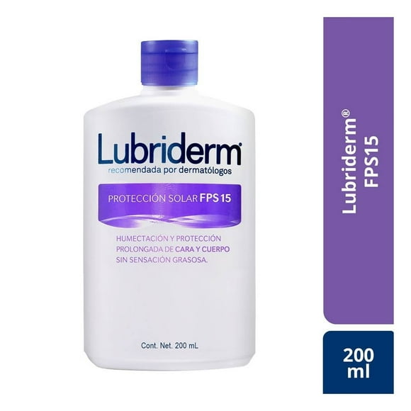 Crema corporal Lubriderm protección solar UV 15, 200 ml