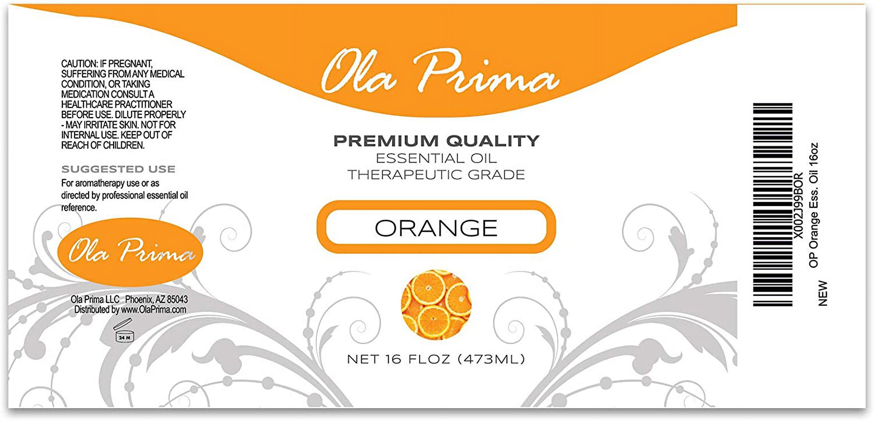Ola Prima Orange Essential Oil, 16 fl oz