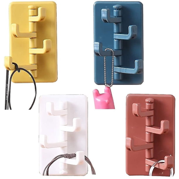 ganchos de pared adhesivos reutilizables de alta resistencia con ventosa giratoria para el hogar, ahorradores de espacio.