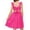 Hot Pink, variant on Arshiner Girls Summer Dresses Square Neck Ruffle Sleeve Tie Back A-Line Swing Casual Midi Dress with Pockets