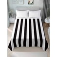 thumbnail image 4 of Simple Black White Stripes Flat Sheets Only King Size, Soft Breathable Bed Top Sheets for Mattress, Modern Stripes Luxury Bedding Flat Sheets for Home Hotel Bedroom Bed Protection, 4 of 9