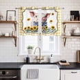 thumbnail image 2 of 2 Panels Kitchen Tier Curtains 39 Inch Length, Pig Sunflowers Grommets Window Treatment Curtain, Yellow Floral Elegant Checkered Pastoral Thermal Curtains Drapes for Living Room/Bathroom, 2 of 9