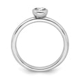thumbnail image 2 of White Sterling Silver Ring Band Stackable Topaz Round, 2 of 5
