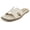 Beige Pu, variant on Shoes Women Slip-On Cushioned Sandals H-Band Flat Flip-Flops Slides Square Toe KNIT-S White 6.5