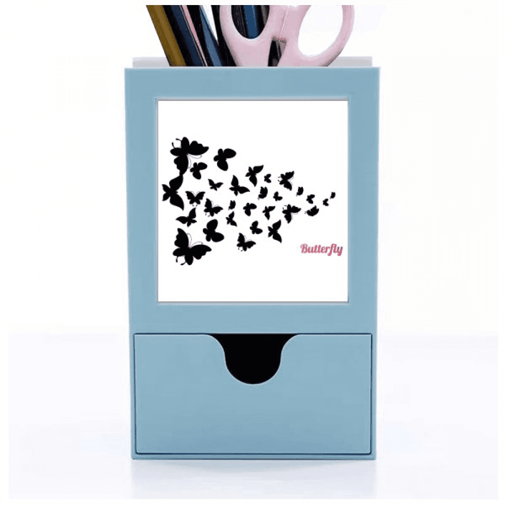 Butterflies with Dark Colour Desk Supplies Organizer Pen Holder Card ...