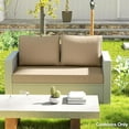 thumbnail image 3 of Ylln Outdoor Waterproof Polyester Loveseat Cushion Set, 48 x 24 Inch, Removable Cover, Khaki, 3 of 7