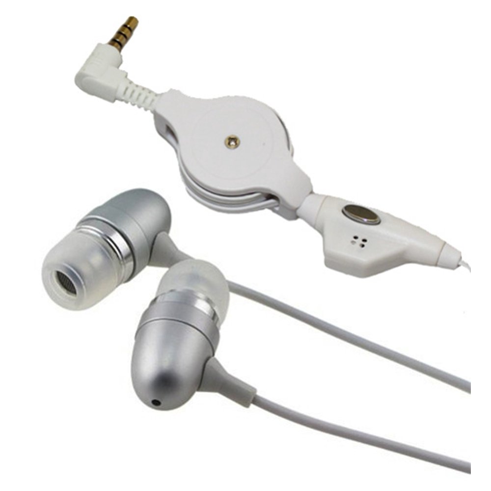 Retractable Headset Handsfree Earphones Mic Metal Earbuds Headphones