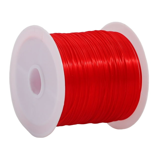 Cuerda elástica Cateissary 8m con cuentas de cristal de colores hilo de alambre para bricolaje Rojo
