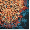 thumbnail image 2 of RUGSOTIC CARPETS MACHINE MADE HEATSET POLYPROPYLENE AREA RUGS - 4'x6', Rectangle, Caramel Blue, Floral Modern Design, High Pile Machine Made Area Rugs for Living Room, Bed Room (MX0012), 2 of 5