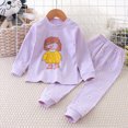 thumbnail image 2 of NOLDARES Toddler Kids Pajamas 2pcs Long Sleeves Pjs Sets Print PJs for Boys Girls Fall Winter Sleepwear 6-12 Months 12-24 Months 2t 3t 4t 5t 6t 7t 8t 9t Children,Light Purple,3-6 M, 2 of 4