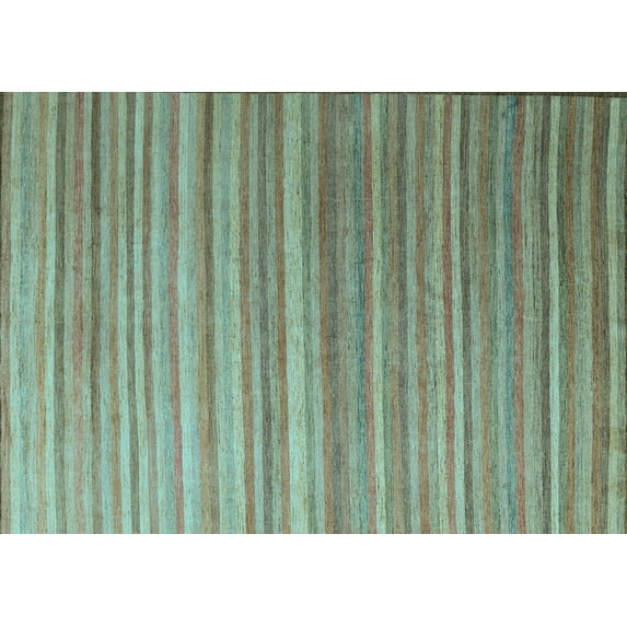 Ahgly Company Indoor Rectangle Abstract Light Blue Modern Area Rugs, 6' x 9'