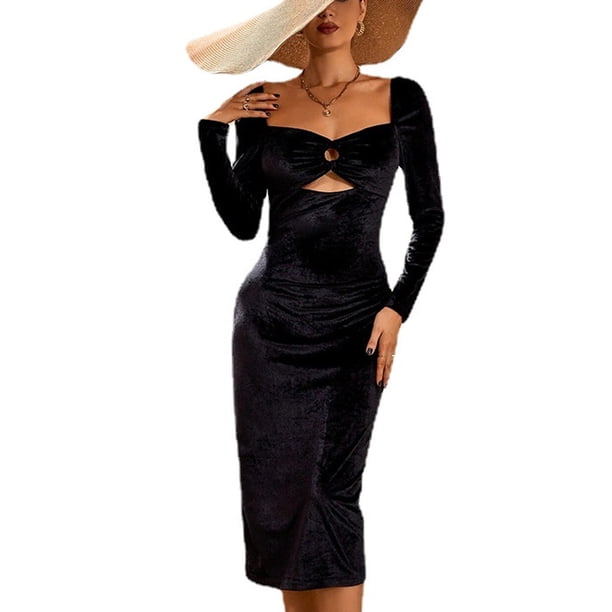 Vestido maxi bodycon con tirantes de espagueti cruzados para mujer, sexy, hueco, halter, cintura alta, vestidos largos de fiesta de noche