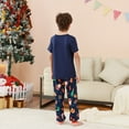 thumbnail image 5 of Odeerbi Christmas Pajamas for Family Holiday Short Sleeve Family Christmas Pajamas Matching Sets Kids Casual Print Top with Bottom Outfits Home Wear Sleepwear Family Matching PJs Set Blue, 5 of 7