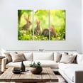 thumbnail image 3 of Elephant Stock Rabbits By The Meadow Wall Art - Horizontal Multi Panel Canvas - Living Room Wall Decor - Animal Multi Panel - Green And Yellow Decor - 74" x 48", 3 of 8