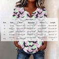 thumbnail image 3 of Hvogkswy Halloween Shirts for Women Button Print 3/4 Sleeve Henley Shirts Loose Comfy Holiday Party Casual Shirt, Gifts for Women, 3 of 7