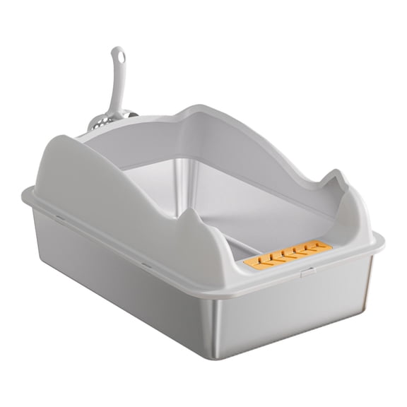 Caja de arena abierta, bandeja de arena para mascotas, suministros para mascotas, bandeja de arena para gatos, bandeja de arena para gatos pequeños y Gris claro