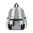 thumbnail image 3 of Dinosaur and Floral White Pattern Backpack for School, Cute School Bag with Adjustable Shoulder Straps and Padded Back, 13.4"x11"x4.7", 3 of 4
