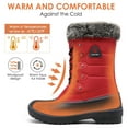 thumbnail image 4 of Women Waterproof Snow Boots Outdoor Mid Calf Lace Up Winter Warm Snow Boots US, 4 of 5