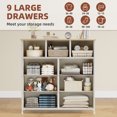 thumbnail image 5 of Eunos Dresser, 9-Drawer Fabric Storage Tower with Large Capacity Fabric Bins for Bedroom, Ash Grey, 5 of 7
