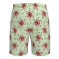 thumbnail image 6 of Kdxio Lilies Flowers Pattern Mens Casual Shorts - Drawstring Summer Beach Sports Shorts for Men, 6 of 9