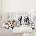 thumbnail image 4 of Ambesonne Animal Throw Pillow Cover 2 Pack, Big Mammal Sketch, 24", Charcoal Grey White, 4 of 5