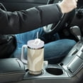 thumbnail image 4 of Yayeee 40oz Stainless Steel Tumbler with Straw and Handle Double-Wall Insulated Travel Water Bottle, Light Brown Pattern, 4 of 8